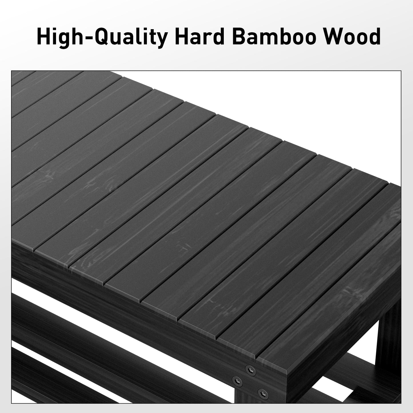 CHITOOMA 3 Tier Bamboo Shoe Storage Bench for Entryway,Wood Hallway Shoe Rack Shoe Organizer Shelf for Living Room Bedroom,Black