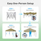 CHITOOMA 10 x 10ft Pop up Canopy Tent, Instant Outdoor Shelter Easy Portable Straight Leg Canopy Tent, Khaki