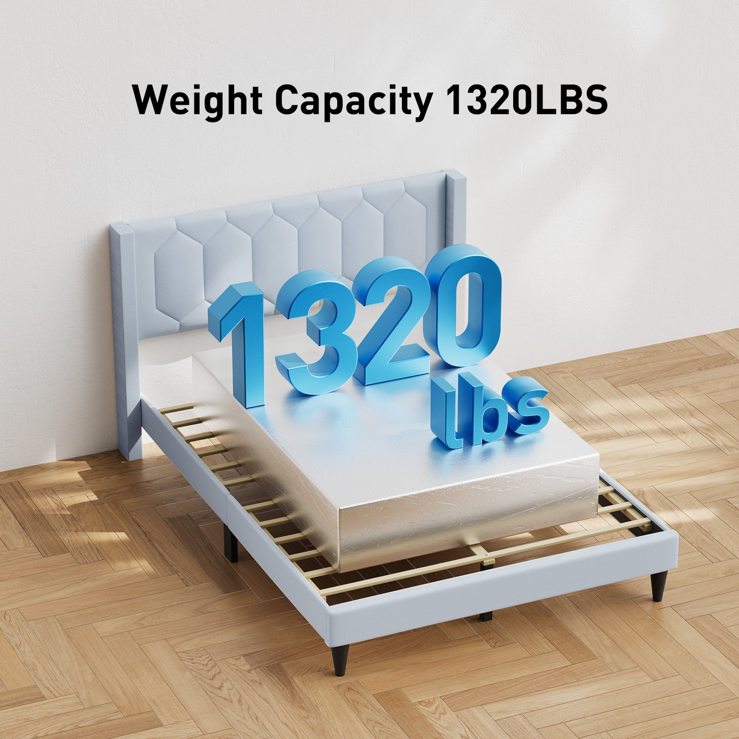 CHITOOMA Full Size Bed Frame with Wingback Headboard, Velvet Upholstered Platform Bed Frame Full No Box Spring Needed, Noise-Free, Heavy Duty, Light Grey