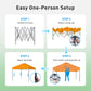 CHITOOMA 10 x 10ft Pop up Canopy Tent, Instant Outdoor Shelter Easy Portable Straight Leg Canopy Tent, Orange