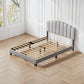 CHITOOMA Full Size Bed Frame with Adjustable Headboard, Grey Linen Upholstered Platform Bed Frame Full No Box Spring Needed, Noise-Free, Heavy Duty