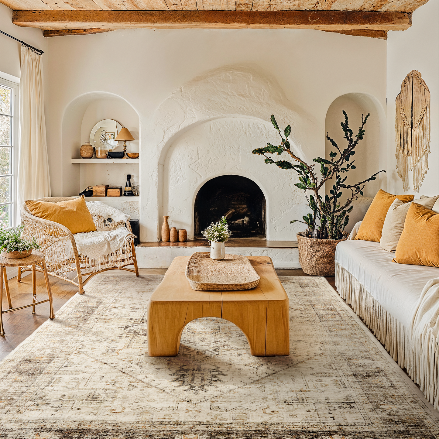 8'x10' Washable Area Rug with Non-Slip Backing for Living Room, Bedroom, Dining Room, Dorm, Office