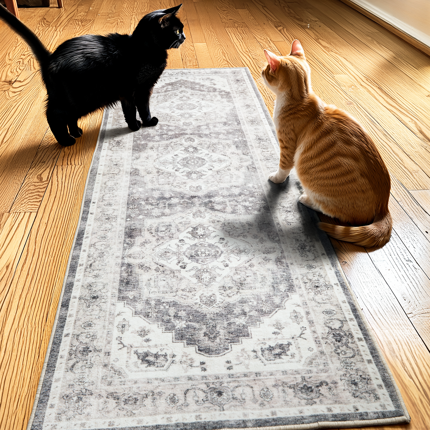 2'x6' Washable Runner Rug with Non-Slip Backing for Hallway, Kitchen, Entryway, Bedroom, Laundry, Bathroom