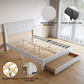CHITOOMA Queen Bed Frame with Headboard, Velvet Upholstered Platform Bed Frame Queen Size with Storage Drawers, No Box Spring Needed, Heavy Duty, White
