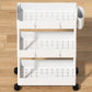 3 Tier Removable Slim Storage Cart with Wheels, Bathroom Cart Organizer Small, Rolling Cart for Bathroom, Kitchen, Narrow Space, White
