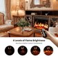 Electric Fireplace TV Stand for 70 inch TVs Farmhouse TV Console with 23″ Fireplace, Vintage Brown