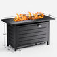 42" 2 in 1 Outdoor Propane Fire Pit Table with Lid,Lava Rock and 50,000 BTU for Patio Deck Garden Backyard Party