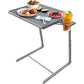 CHITOOMA Adjustable TV Tray Table with Cup Holder, 6 Height & 3 Tilt, Portable TV Dinner Tray for Eating, Bed, Couch, Folding TV Trays, Gray