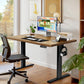 Kyspho 48'' x 30'' Electric Standing Desk, Adjustable Height Sit to Stand Desk with 4 Height Memory & 1.2'' Thick Desk Top, Ergonomic Desk for Home Office, Brown