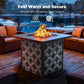 28" Gas Fire Pit Table for Outside 50000 BTU Propane Fire Pit with Lid and Lava Rocks
