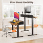 Kyspho 55″ x 28″ Electric Standing Desk with LED, Height Adjustable RGB Gaming Desk with Storage Shelf, Sit Stand Desk with Dual Cable Holes, 4 Preset Heights for Home Office, Brown