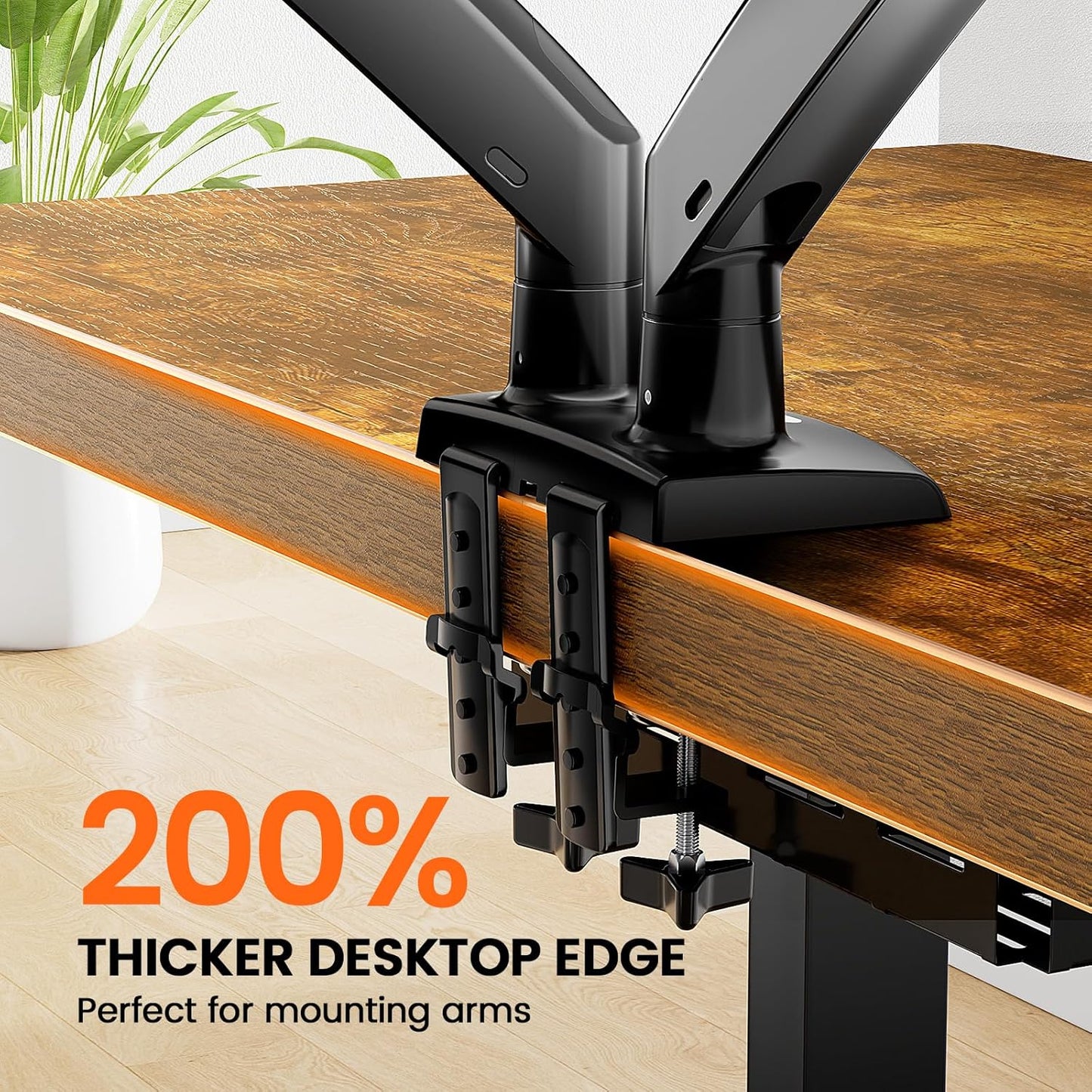 Kyspho 48'' x 30'' Electric Standing Desk, Adjustable Height Sit to Stand Desk with 4 Height Memory & 1.2'' Thick Desk Top, Ergonomic Desk for Home Office, Brown