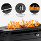 42" 2 in 1 Outdoor Propane Fire Pit Table with Lid,Lava Rock and 50,000 BTU for Patio Deck Garden Backyard Party
