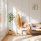 Coat Rack Stand with 3 Height Options and 8 Hooks Wooden Freestanding Coat Rack for Home, Office, Entryway, Hallway