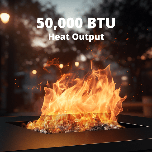 28" Gas Fire Pits for Outside 50,000 BTU Propane Fire Pit Table with Lid and Lava Rock, Black - Walmart.com
