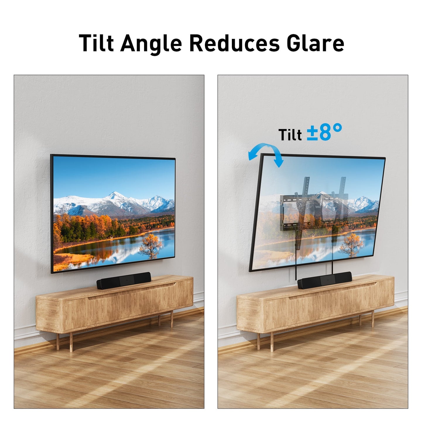MountFTV Tilting TV Wall Mount Bracket for 37-82 inch Flat Screen TVs, Max 600x400mm Holds up to 132 lbs
