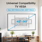 MountFTV Full Motion TV Wall Mount Bracket with Tool-Free Tilt for 37-90 inch TVs, Max 600x400mm, Holds up to 132 lbs