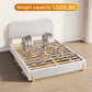 CHITOOMA Queen Bed Frame with Headboard, White Velvet Upholstered Platform Bed Frame Queen Size No Box Spring Needed, Noise-Free, Heavy Duty