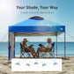 CHITOOMA 10 x 10ft Pop up Canopy Tent, Instant Outdoor Shelter Easy Portable Straight Leg Canopy Tent with Pockets Sidewall, Blue