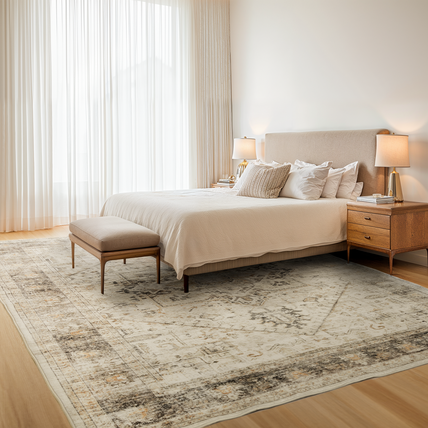 8'x10' Washable Area Rug with Non-Slip Backing for Living Room, Bedroom, Dining Room, Dorm, Office