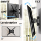 MountFTV Full Motion TV Wall Mount with 360°Rotation for Most 26–50 inch TVs, TV Monitor Wall Mount Bracket holds up to 55lbs, Max 400x400mm