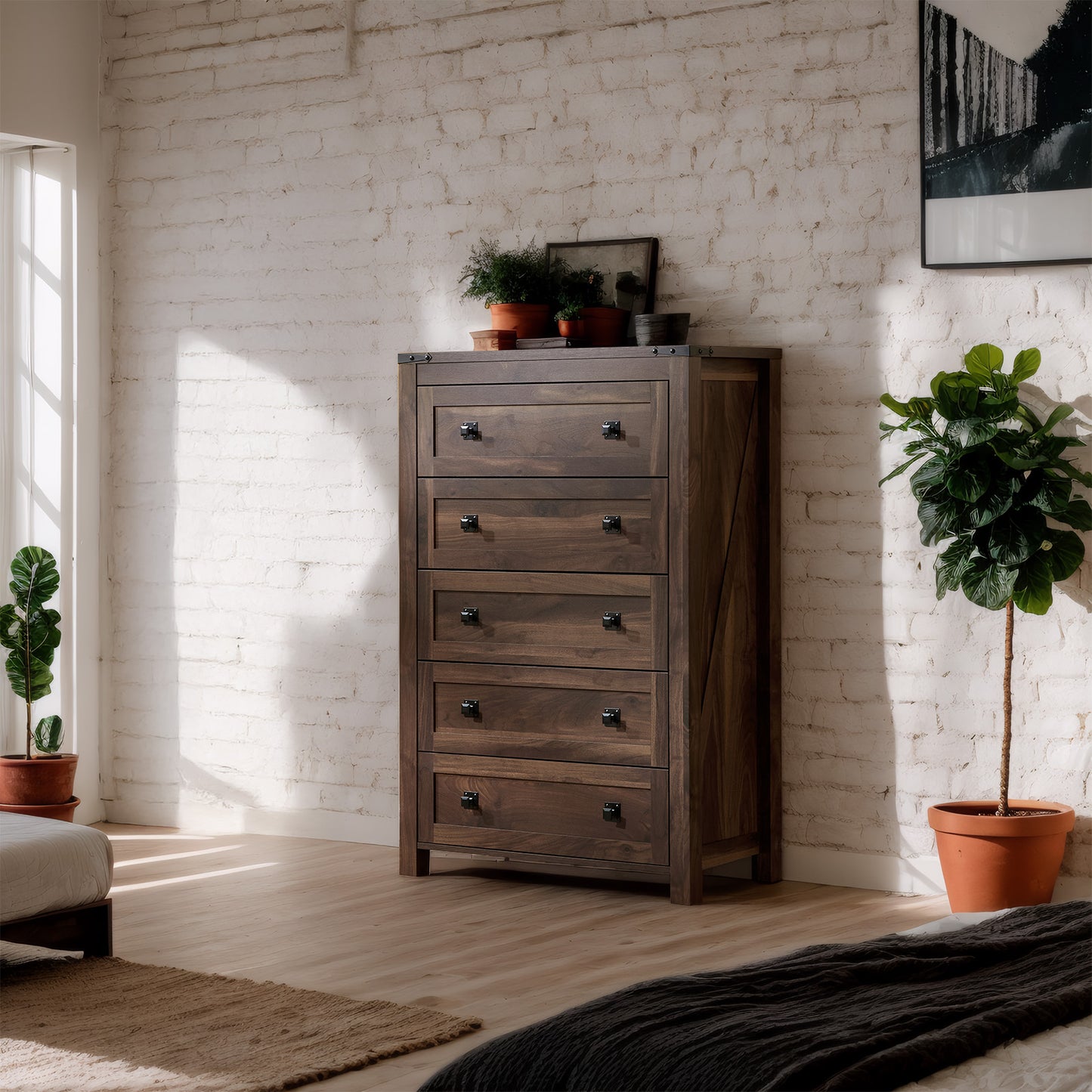 CHITOOMA 5 Drawer Dresser for Bedroom Modern Storage Tower for Closet, Hallway, Entryway, Nursery Room