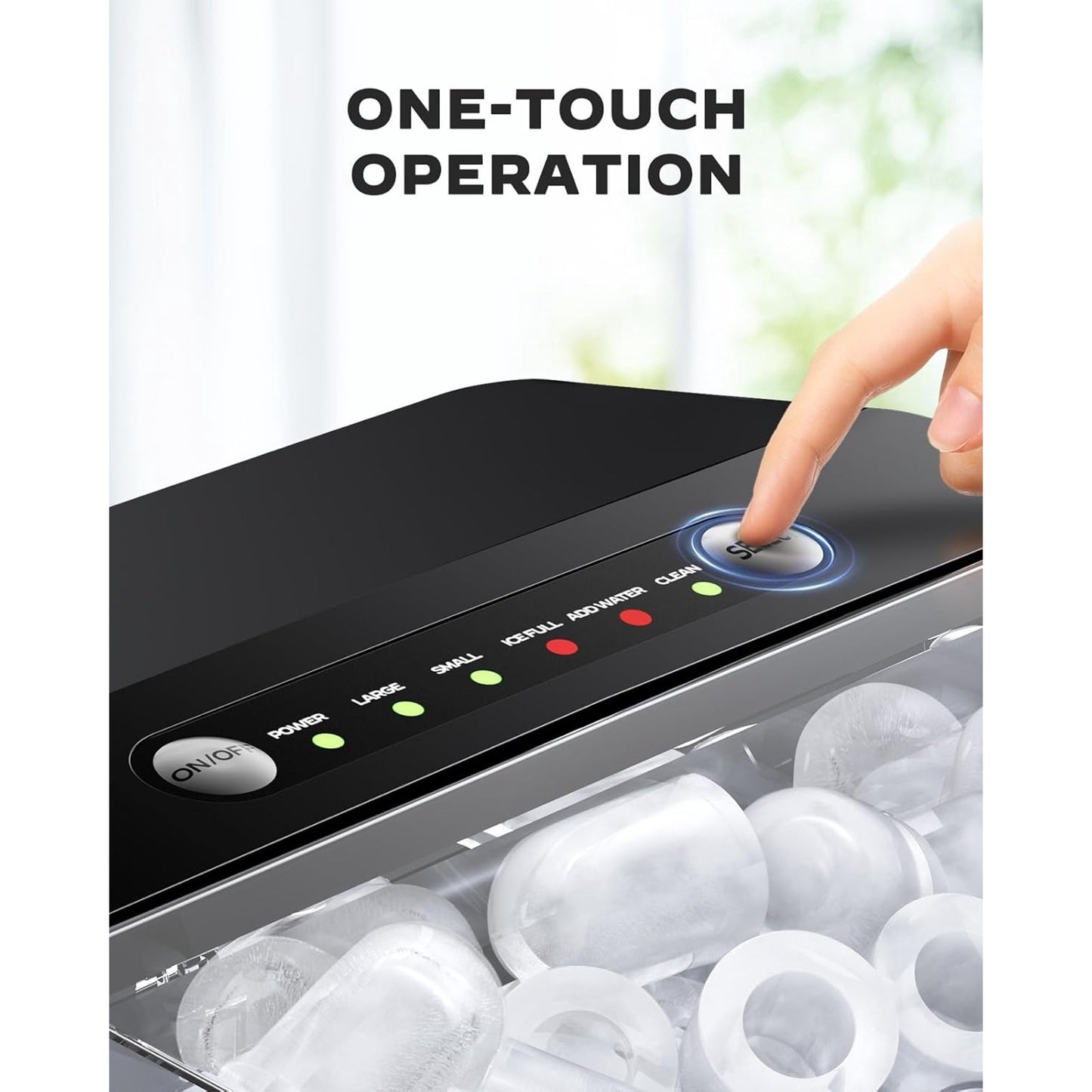 Philergo Portable Ice Maker with 1.8L Large Water Tank & Handle, Countertop Ice Machine with Self-Cleaning, 26Lbs/24H, 9 Ice Cubes Ready in 6 Mins for RV, Home, Kitchen, Black