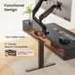 55" x 28″ Electric Standing Desk with Shelf and RGB LED Strip, Adjustable Height Computer Desk for Gaming, Home, Black