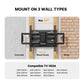 MountFTV Full Motion Articulating TV Wall Mount for Most 40–82 inch Curved TVs with Swivel, Tilt, Extension, Leveling, Max 600x400mm, Holds up to 100lbs