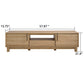Mid-Century Modern Low Profile Entertainment TV Stand for 65/60/55 inch TV, Farmhouse Entertainment Center with 2 Fluted Door and Storage Living Room, Nature