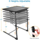 Perlegear Portable 6 Height & 3 Tilt Angles TV Tray Table TV Dinner Sofa Desk for Home Office, Black