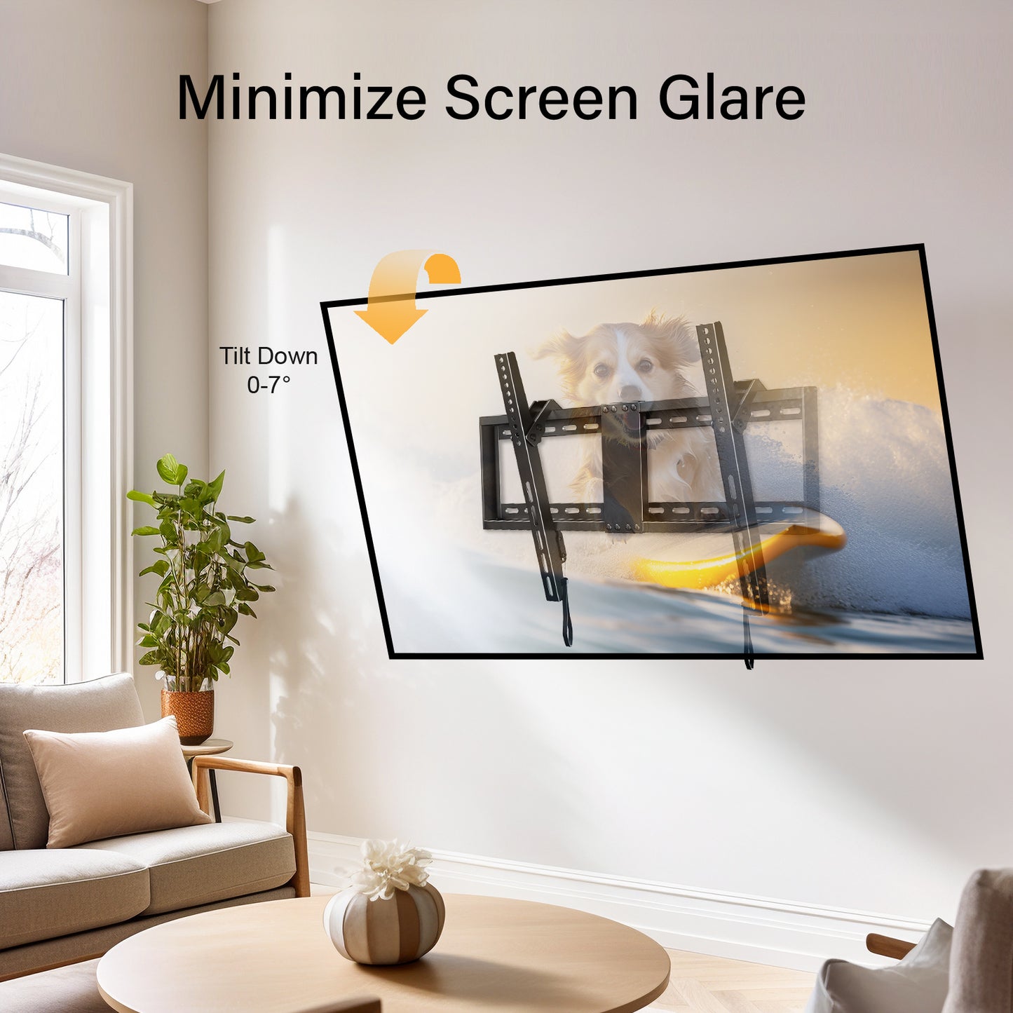 Tilting Universal TV Wall Mount Bracket for 32-82" LED LCD OLED Flat Screen TVs with 600x400 Holds up to 132lbs