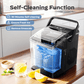 Countertop Ice Makers Machine 6 Mins 9 Bullet Ice, 26 Lbs/24 Hrs, Bullet Ice Maker with Self Cleaning Function, Portable Ice Maker for Home Kitchen Party, Black