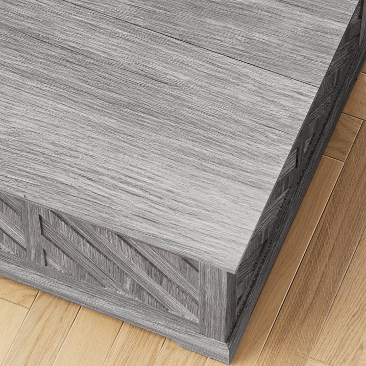 Lift Top Coffee Table, 35"x35" Wood Square Dining Center Table with Storage and Large Hidden Space for Living Room, Wash Gray