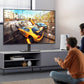 TV Stand Mount, Table Top TV Stand for 37 to 70 inch LCD LED TVs, Height Adjustable Universal Swivel TV Stand with Tempered Glass Base, Max 600x400mm