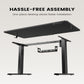 One Piece Standing Desk, 48x24 inch Adjustable Stand Up Desk with Cable Management Tray, Black