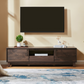 Mid-Century Modern TV Stand for 65″ TVs, Wood TV Console with Reeded 2-Door for Living Room, Brown