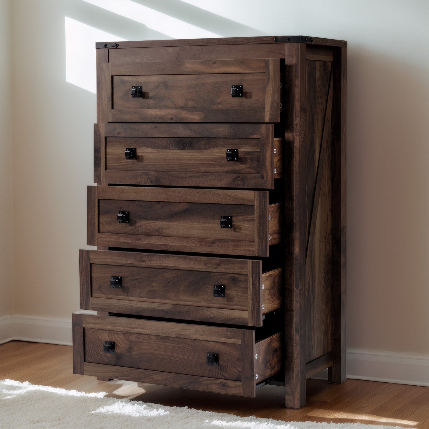 CHITOOMA 5 Drawer Dresser for Bedroom Modern Storage Tower for Closet, Hallway, Entryway, Nursery Room