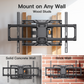 MountFTV Full Motion TV Wall Mount Bracket with Tool-Free Tilt for 37-90 inch TVs, Max 600x400mm, Holds up to 132 lbs