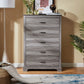 CHITOOMA 5 Dresser for Bedroom Wooden Chest of Drawers Dresser for Living Room, Entryway, Gray