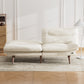 CHITOOMA 75" W Corduroy Convertible Futon Sofa Bed with Adjustable Backrest & Armrests, Comfy Loveseat Folding Sleeper Sofa Couches for Living Rooms Apartment Office, White