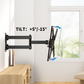 MountFTV Full Motion TV Wall Mount Bracket 360°Rotation for 13-42 inch Flat Curved Screen Universal TVs & Monitors, Max 200x200mm, Holds up to 44 lbs
