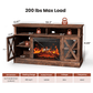 Electric Fireplace TV Stand for 70 inch TVs Farmhouse TV Console with 23″ Fireplace, Vintage Brown