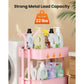 3-Tier Metal Rolling Cart Utility Cart Storage Cart with Lockable Wheels for Kitchen Bathroom Office(Pink)