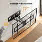 MountFTV Full Motion TV Wall Mount Bracket for 37-75 inch LED LCD OLED Curved TVs Monitors, Dual Articulating Extension Arms Tilt Swivel TV Wall Mount , Max 600x400mm, Holds up to 100lbs