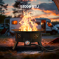 24 inch Portable Fire Pits with Grill for Outside 58000 BTU Gas Fire Bowl with Foldable Legs & Lid & Carry Kit & Lava Rock Stone