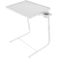 CHITOOMA Adjustable TV Tray Table with Cup Holders, Portable Dinner Tray Table, Foldable, 6 Heights&3 Tilt Angle for Living Room Office Bedroom, White