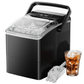 Countertop Ice Makers Machine 6 Mins 9 Bullet Ice, 26 Lbs/24 Hrs, Bullet Ice Maker with Self Cleaning Function, Portable Ice Maker for Home Kitchen Party, Black