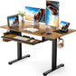 Electric Standing Desk with Keyboard Tray 48 x 24 inches Height Adjustable Gaming Sit Stand up Desk for Home Office Work