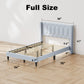 CHITOOMA Full Size Bed Frame with Wingback Headboard, Velvet Upholstered Platform Bed Frame Full No Box Spring Needed, Noise-Free, Heavy Duty, Light Grey